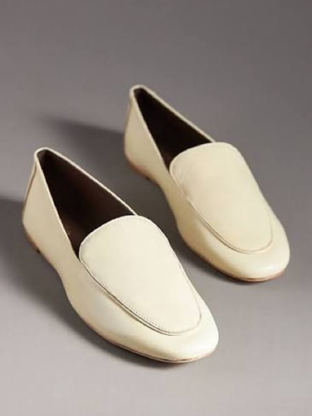 Reformation Kat Cream Puff Leather Loafers